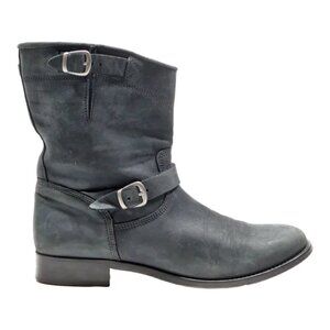 BELSTAFF Women's Gray Leather Biker Boots